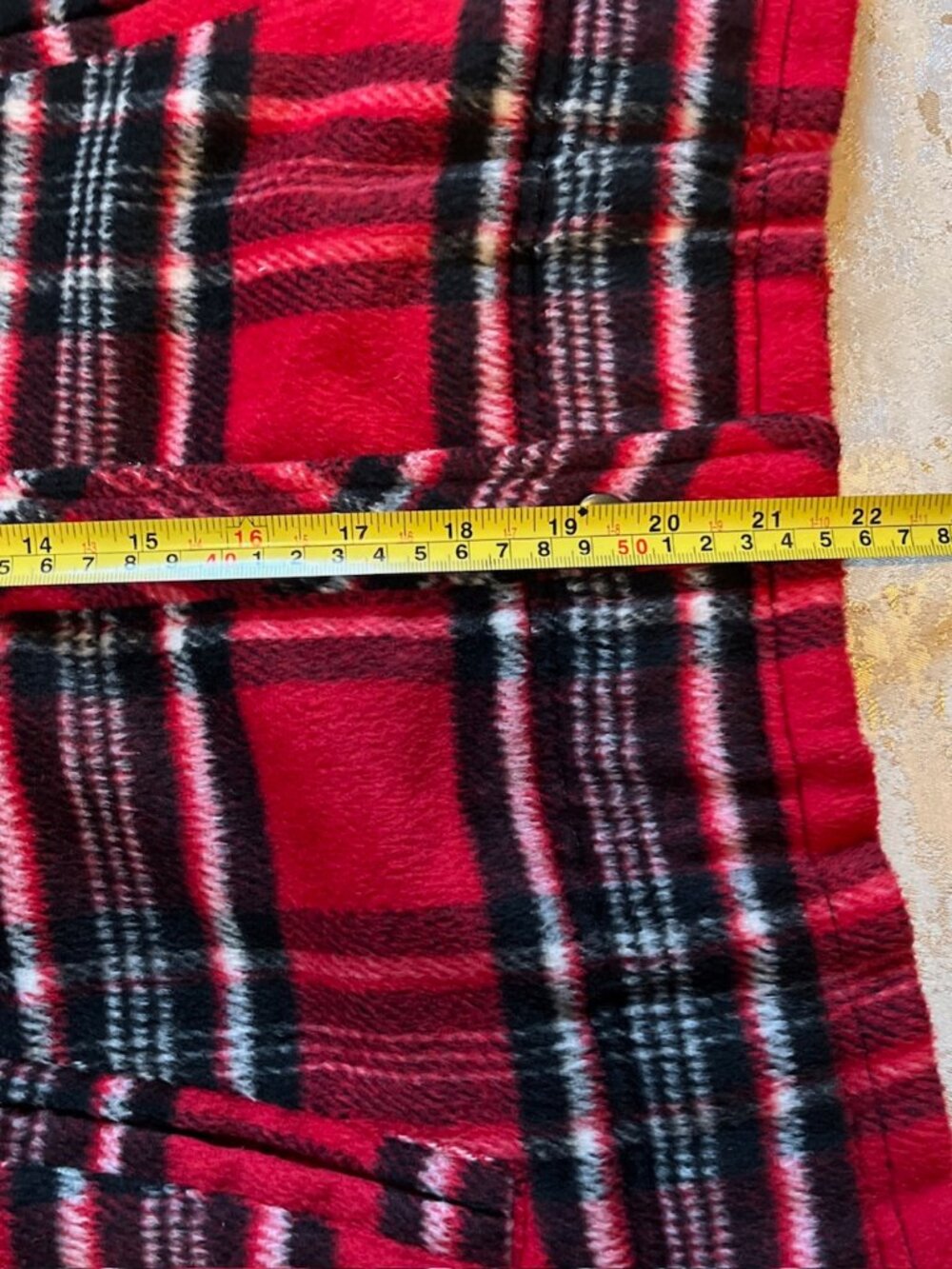 Christopher & Banks Fleece Jacket Womans Small Red Black Plaid Faux Fur Collar - Picture 13 of 15